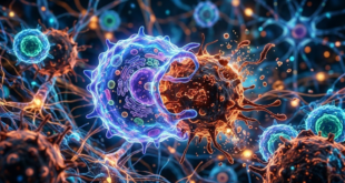 un système immunitaire dévorant un cancer