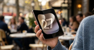 iPhone Pliable affichant iOS 27