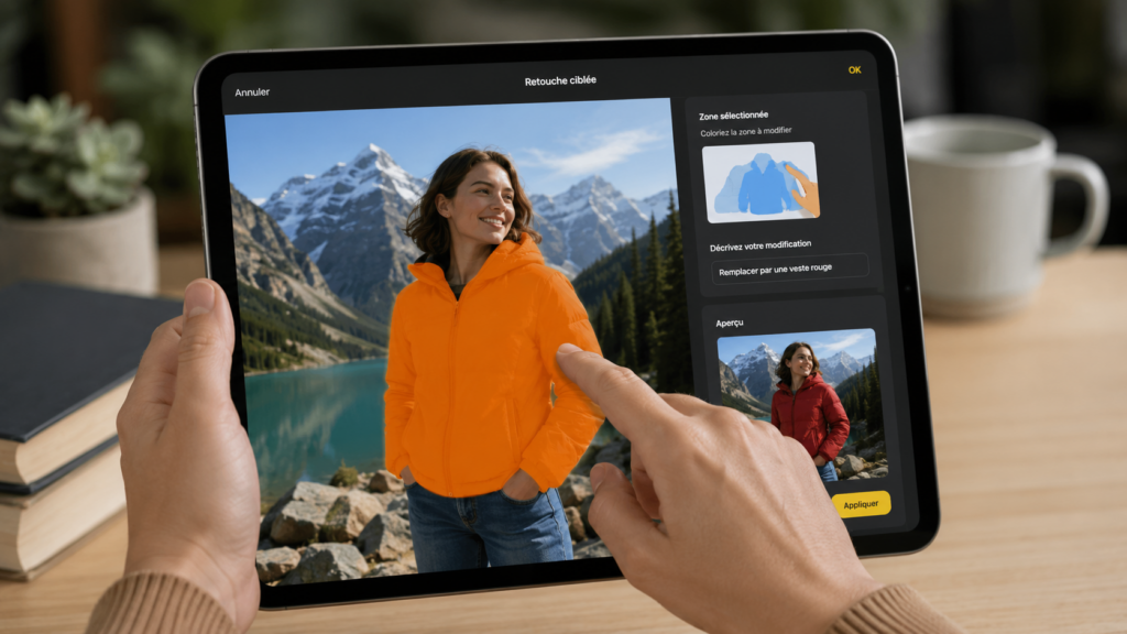 Imagen que ilustra la manipulación táctil en Apple Image Playground