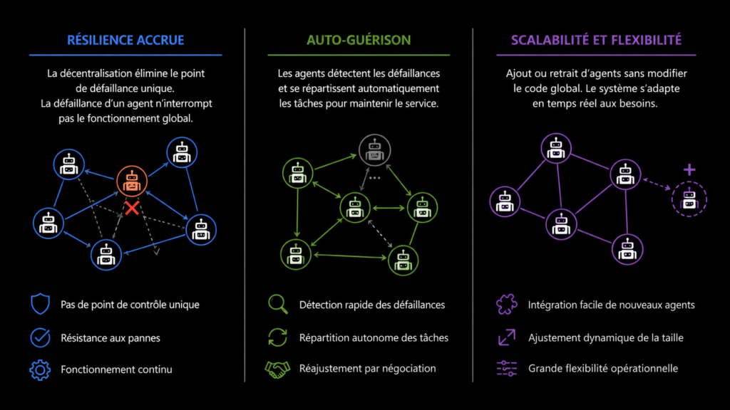image illustrant les apports et avantages concurrentiels des Systèmes Multi-Agents