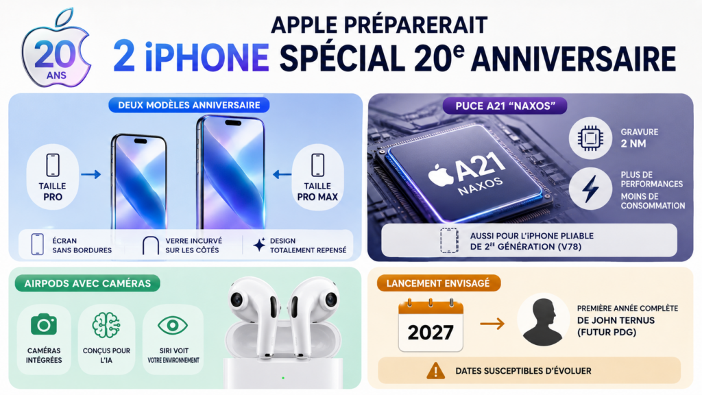 Apple préparerait non pas un mais deux iPhone spécial 20e anniversaire
