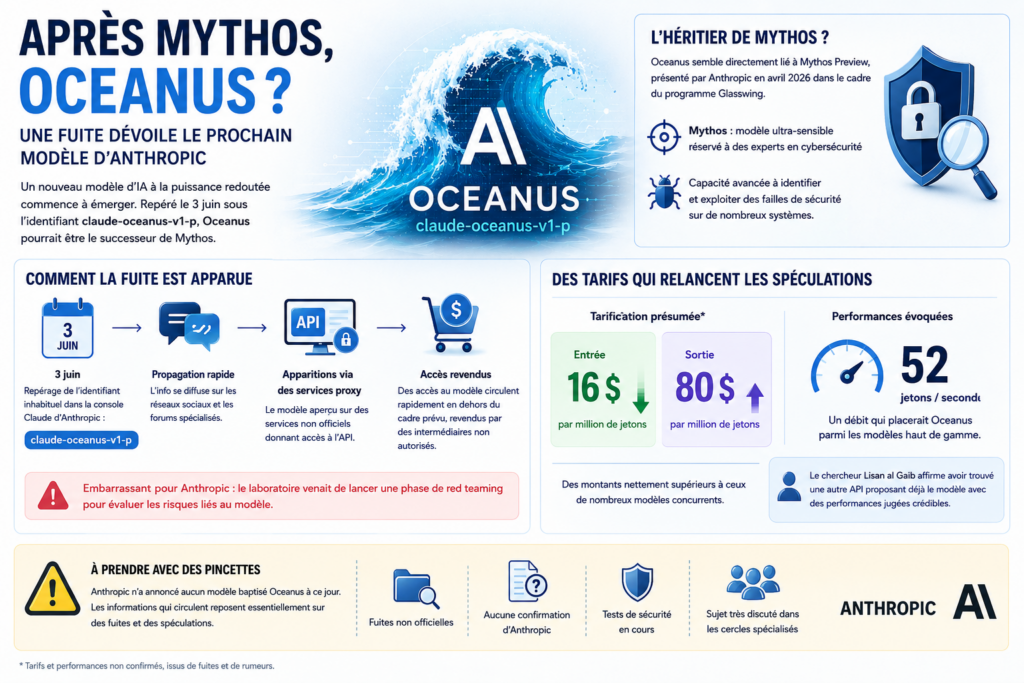 Infographie sur la fuite Oceanus d'Anthropic