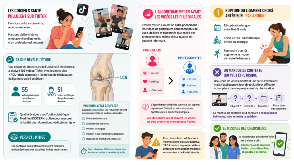Infographie montrant ses vidéos de conseils santé sur TikTok