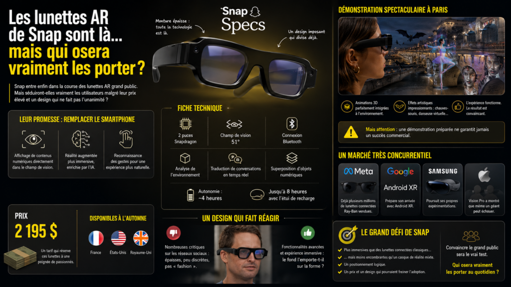 Les lunettes AR de Snap sont là… mais qui osera vraiment les porter ?