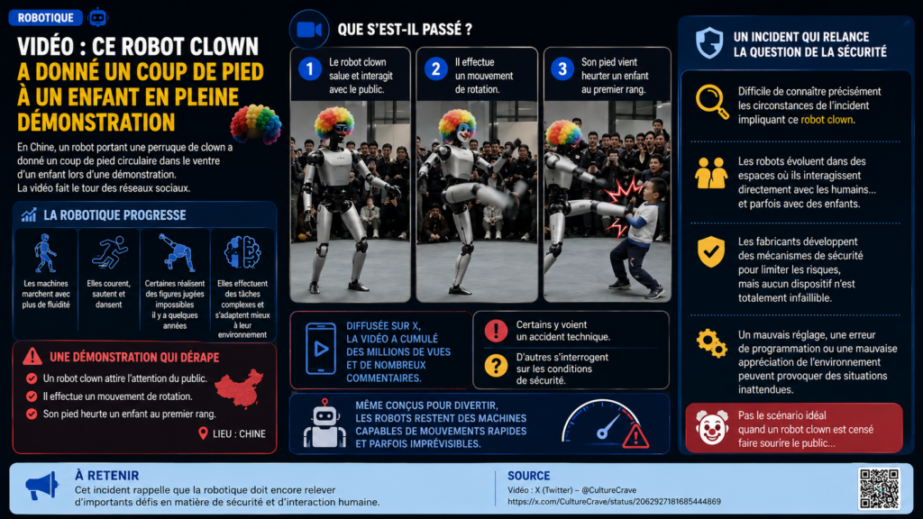 infographie sur le robot qui a donné un coup de pied à un enfant
