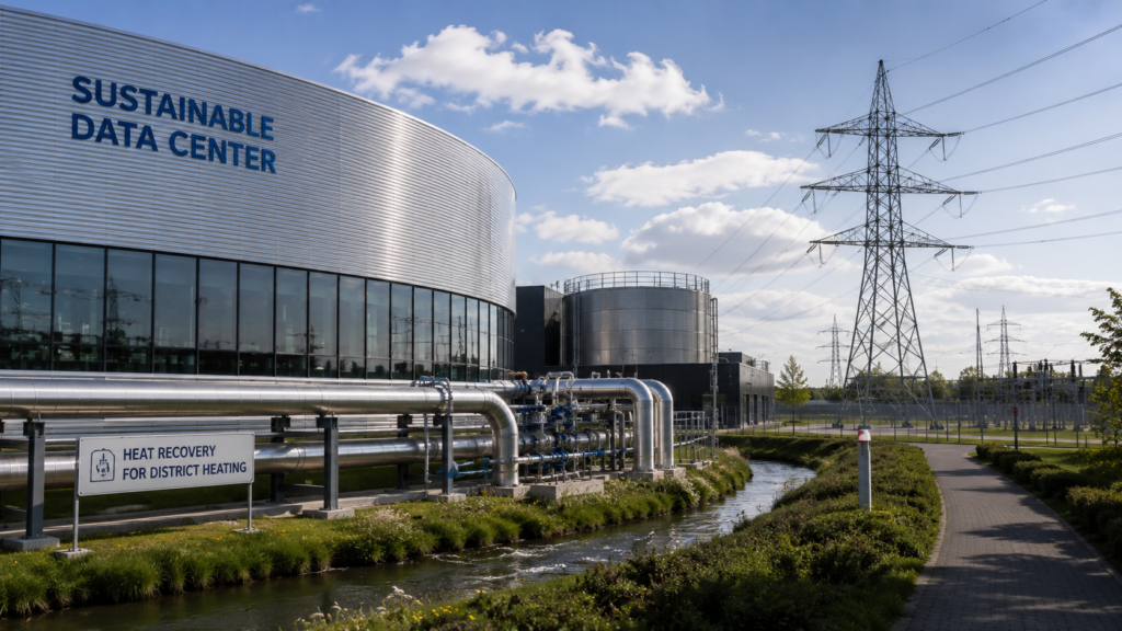 image illustrant un data center écologique