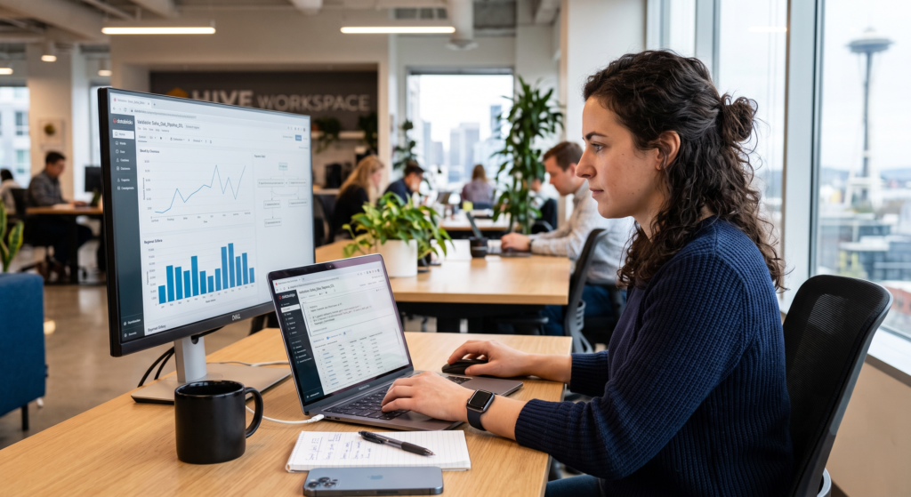 image illustrant une personne qui travaille avec Databricks