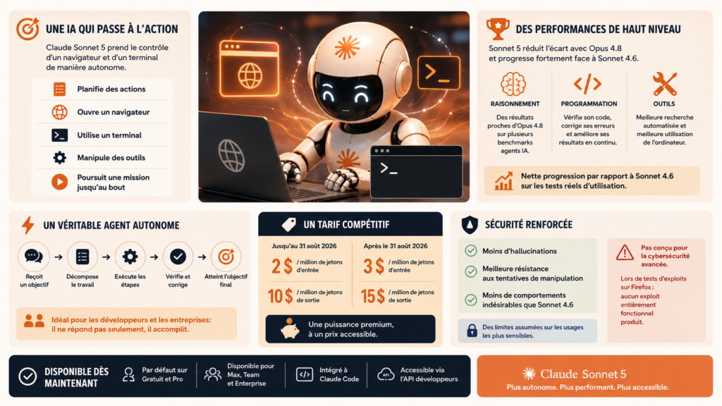 Infographie concernant Claude Sonnet 5