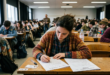 étudiant en plein examen